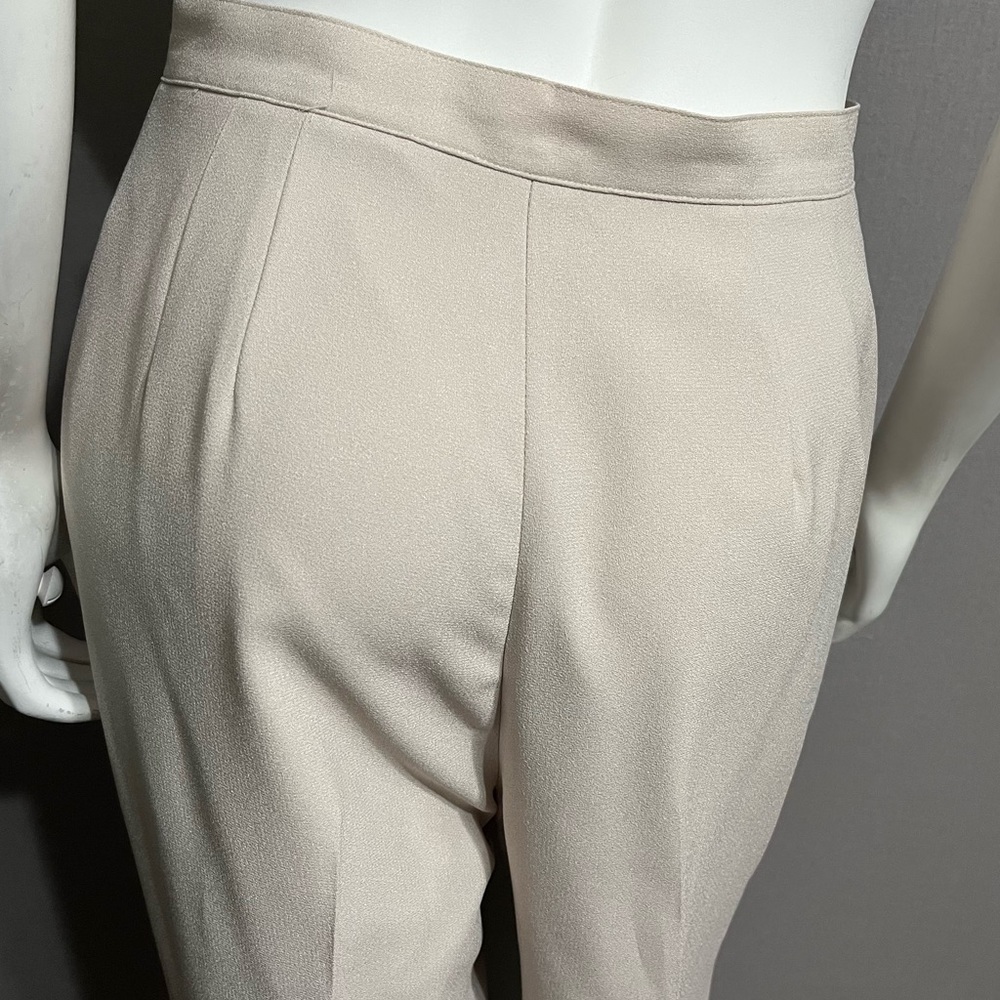 #18 Vintage Cream Pleated Trousers Sz-10 - Picture 3 of 4